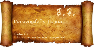 Borovnyák Hajna névjegykártya